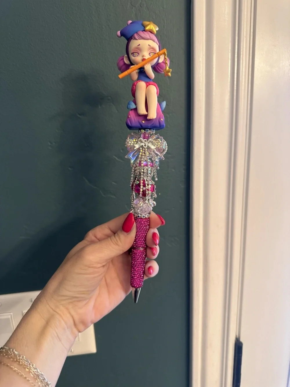 Gorgeous Hand Crafted Pen with an Authentic  Laura the Piper as the Focal